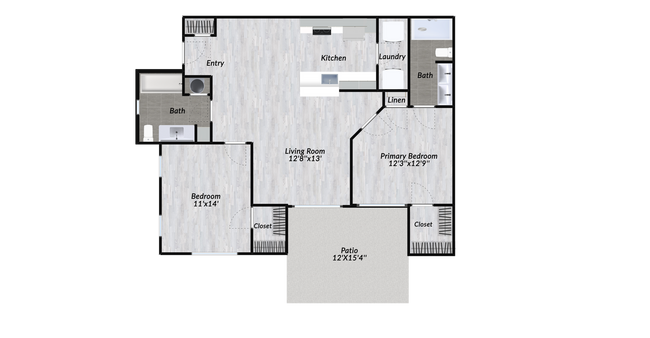 Unit C - First Floor 1036 floor plan